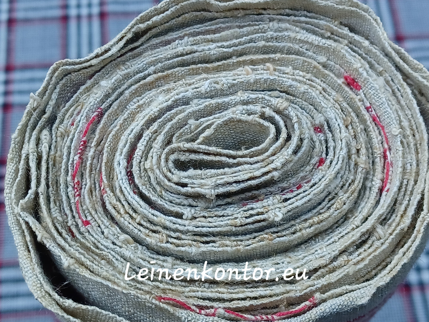 24.51 (6,7m x 0,41m x 0,55mm dick) Handtuchleinen Altes Bauernleinen Landhaus Leinenstoff Leinenballen