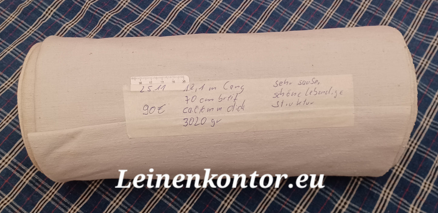 25.11(12,1m x 0,70m x 0,6mm) Leinen Landhaus Leinenstoff Leinenballen
