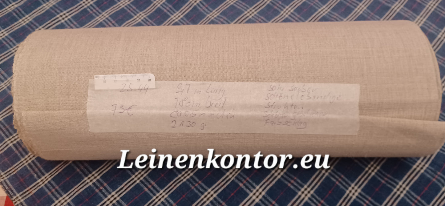 25.44 (9,7m x 0,78m x 0,5mm, 2130gr) Leinen Landhaus Leinenstoff Leinenballen