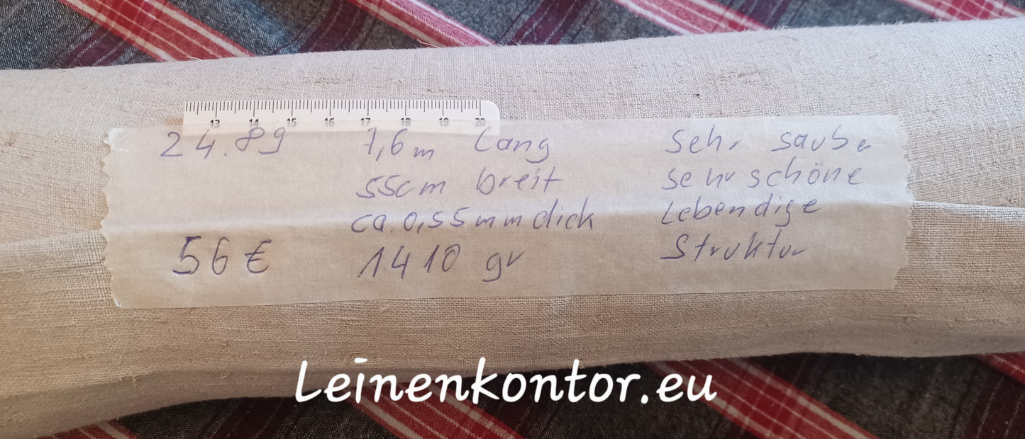 24.89 (7,6m x 0,55m x 0,55mm) Leinen Landhaus Leinenstoff Leinenballen