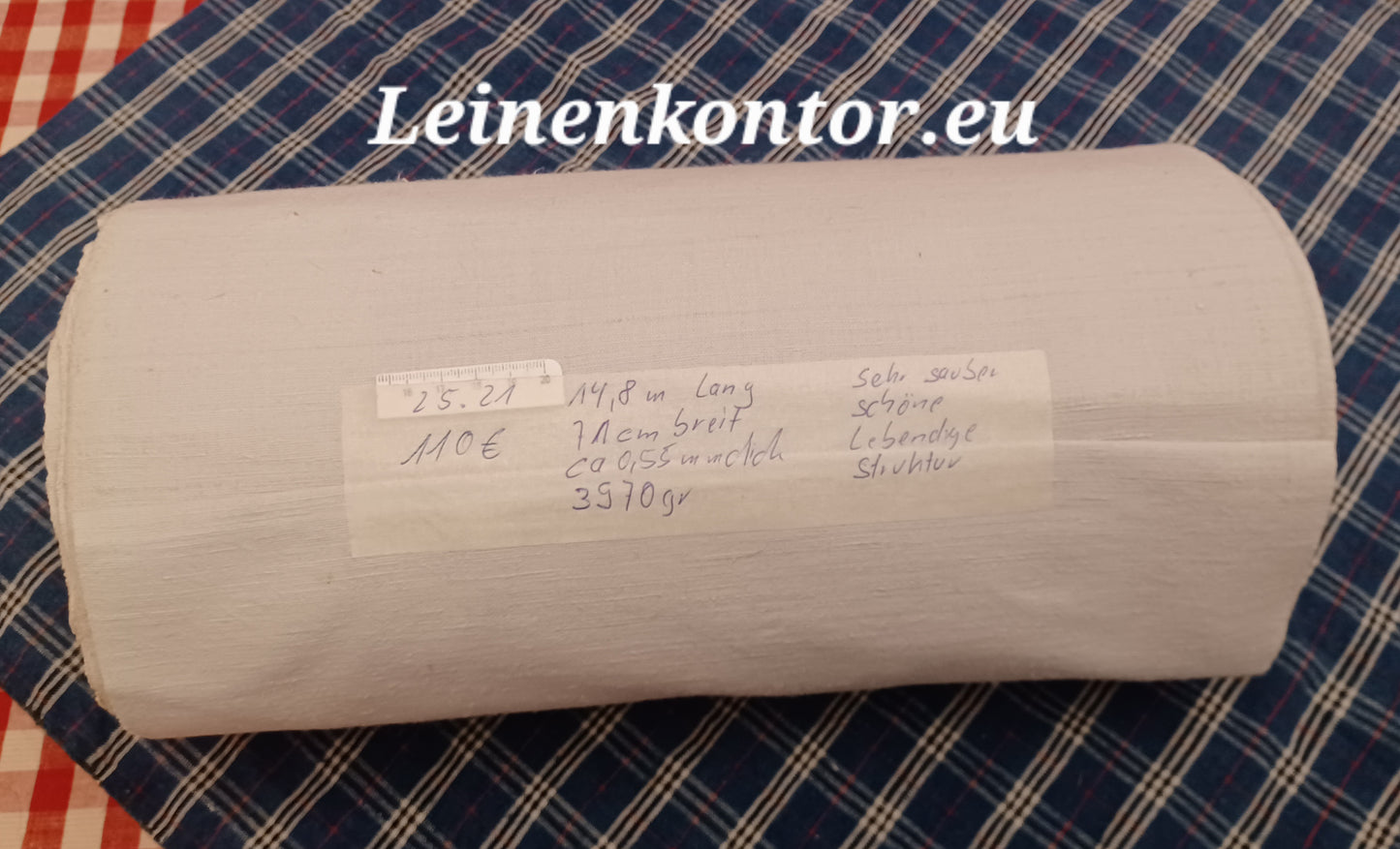 25.21 (14,8m x 0,71m x 0,55mm) Leinen Landhaus Leinenstoff Leinenballen