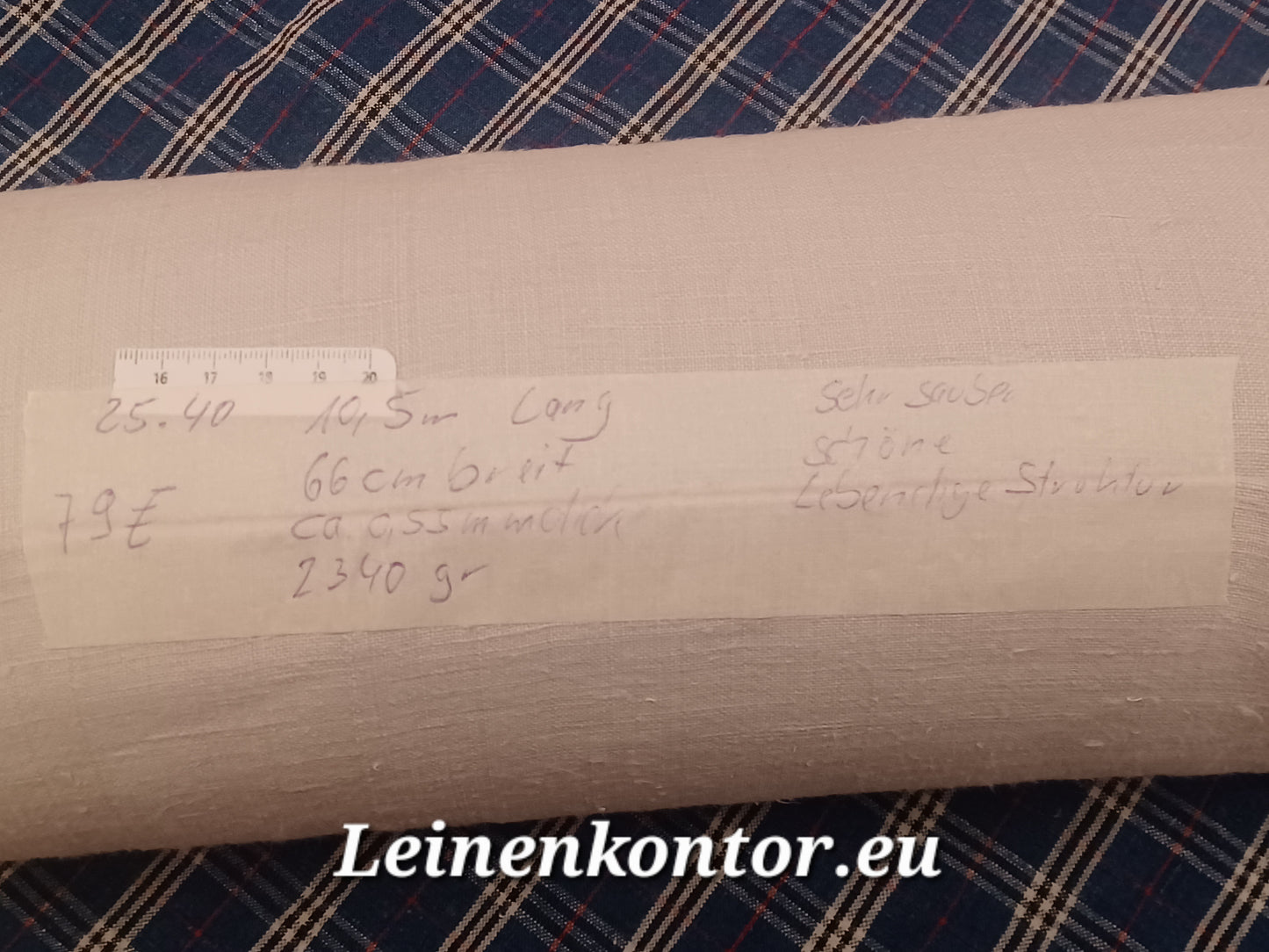 25.40 (10,5m x 0,66m x 0,55mm, 2340gr) Leinen Landhaus Leinenstoff Leinenballen