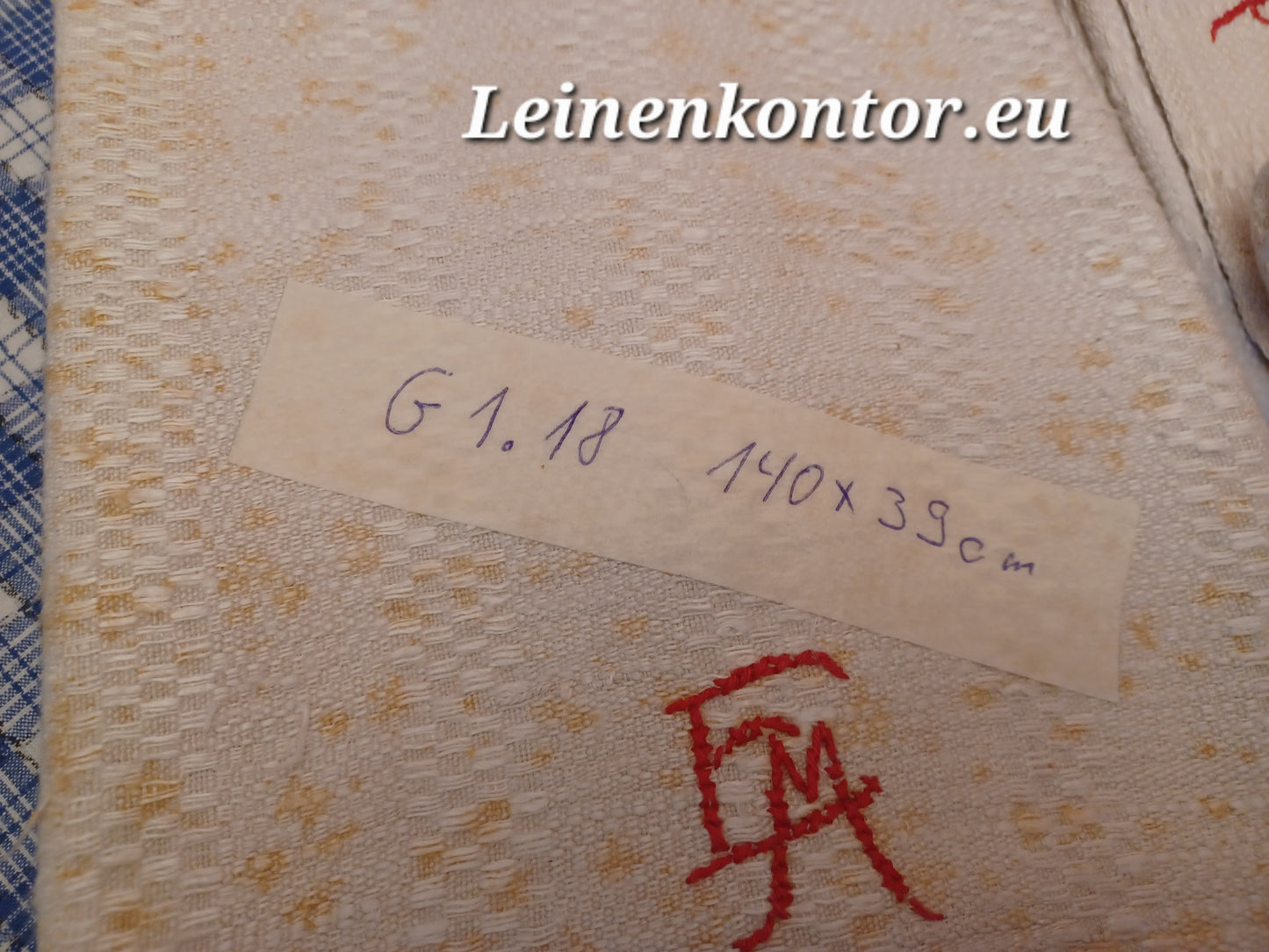 G1.18 (140cm x 39cm) Halbleinenhandtücher Geschirrhandtuch Altes Bauerleinen Landhaus Leinenstoff Leinenhandtücher