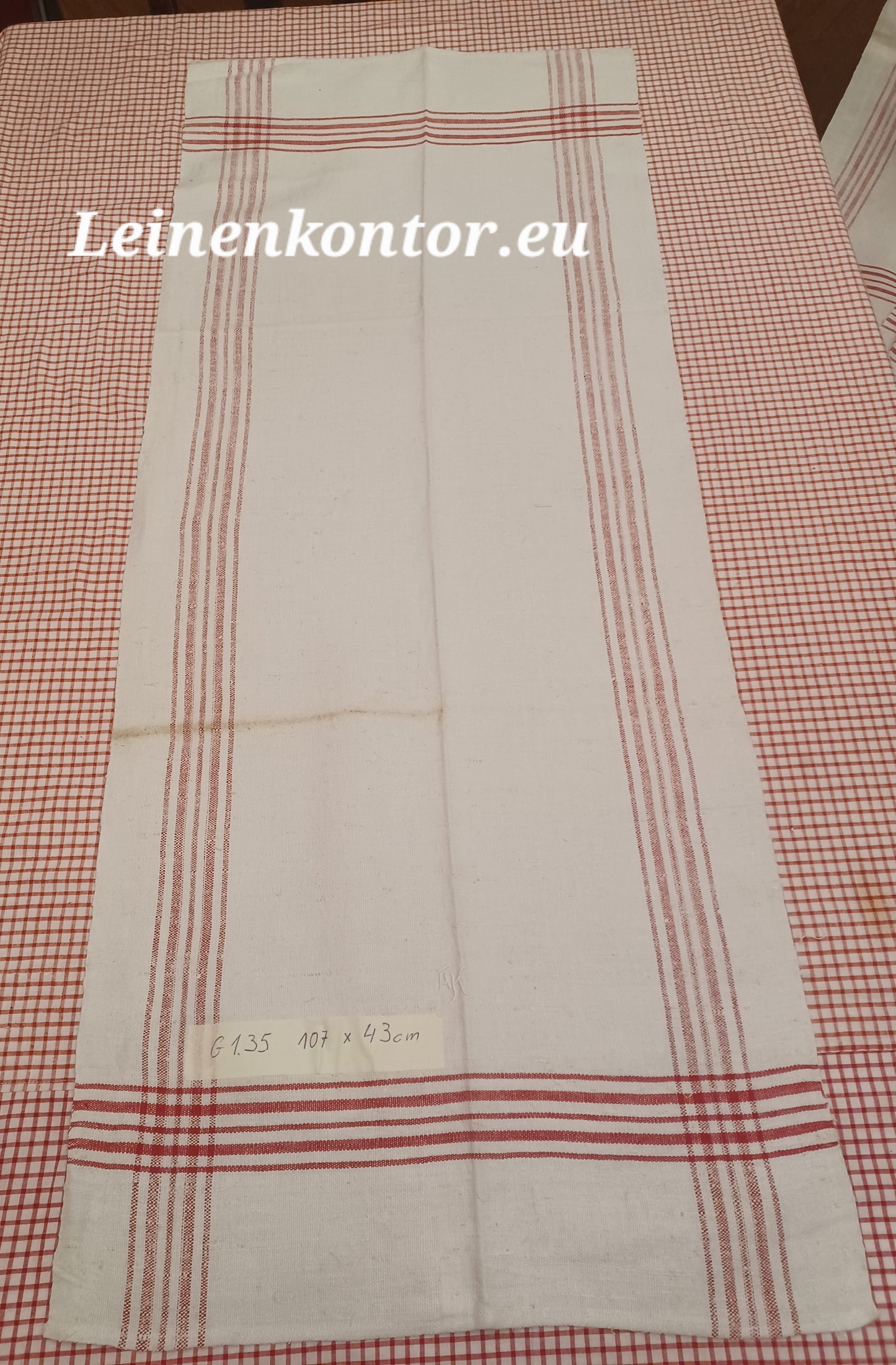 G1.35 (107cm x 43cm) Geschirrhandtuch Altes Bauerleinen Landhaus Leinenstoff Leinenhandtücher