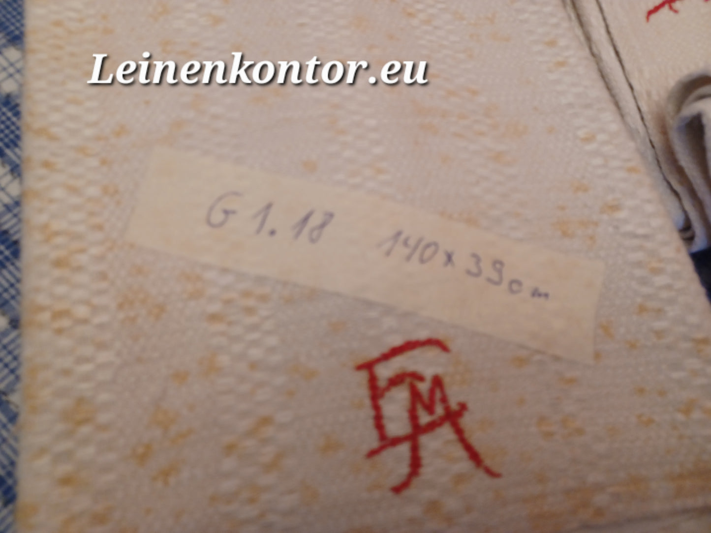 G1.18 (140cm x 39cm) Halbleinenhandtücher Geschirrhandtuch Altes Bauerleinen Landhaus Leinenstoff Leinenhandtücher