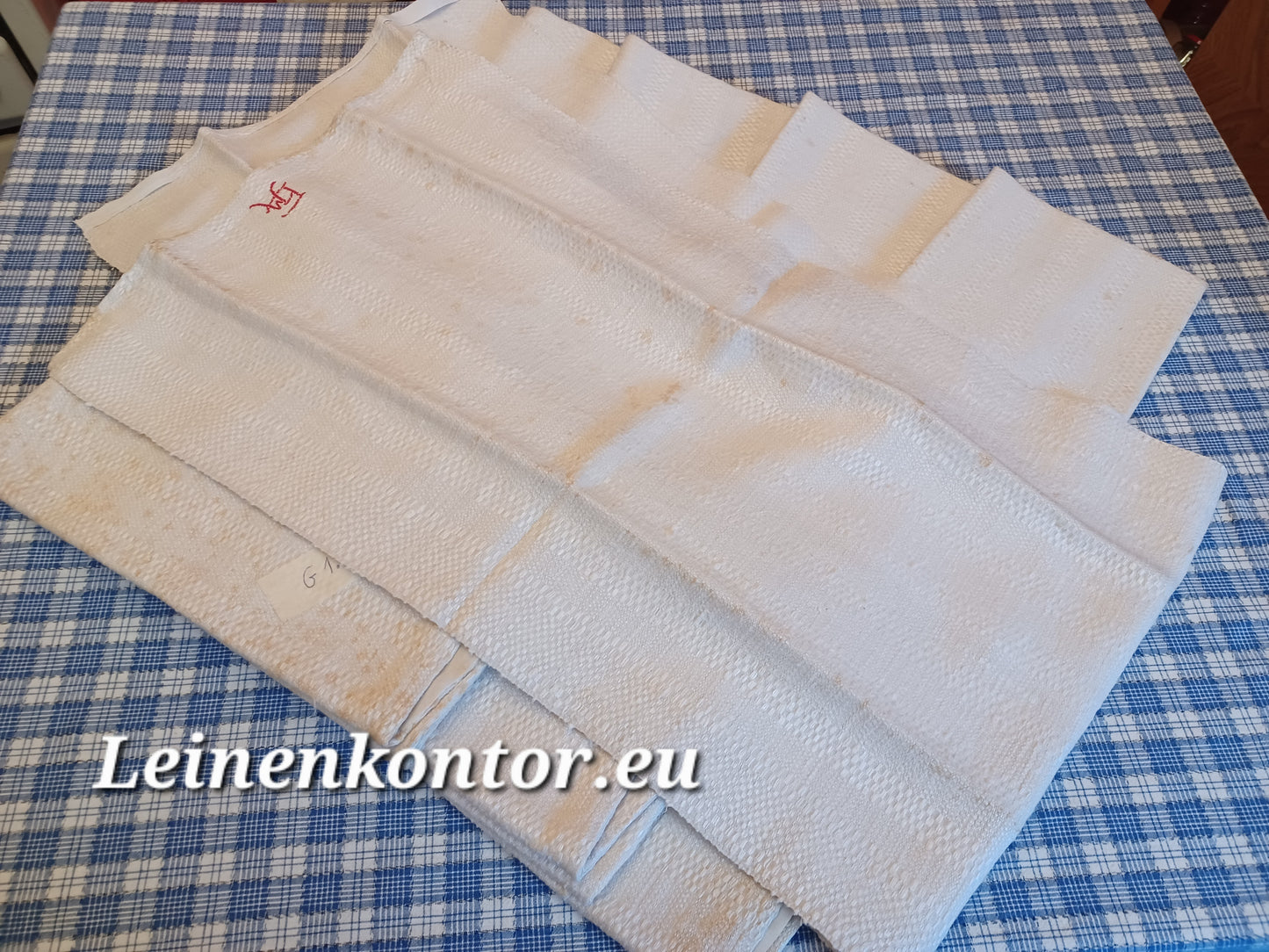 G1.18 (140cm x 39cm) Halbleinenhandtücher Geschirrhandtuch Altes Bauerleinen Landhaus Leinenstoff Leinenhandtücher