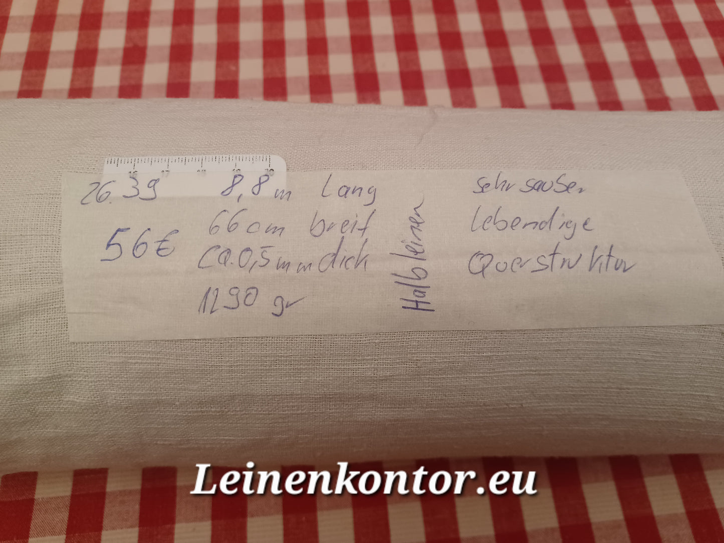 Suchen 26.39 (8,8m x 0,66m x 0,5mm, 1290gr) Halbleinen Leinen Landhaus Leinenstoff Leinenballen