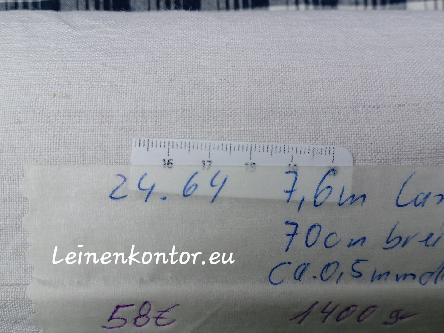 24.64 (7,6m x 0,70m x 0,5mm) Altes Bauernleinen Landhaus Leinenstoff Leinenballen