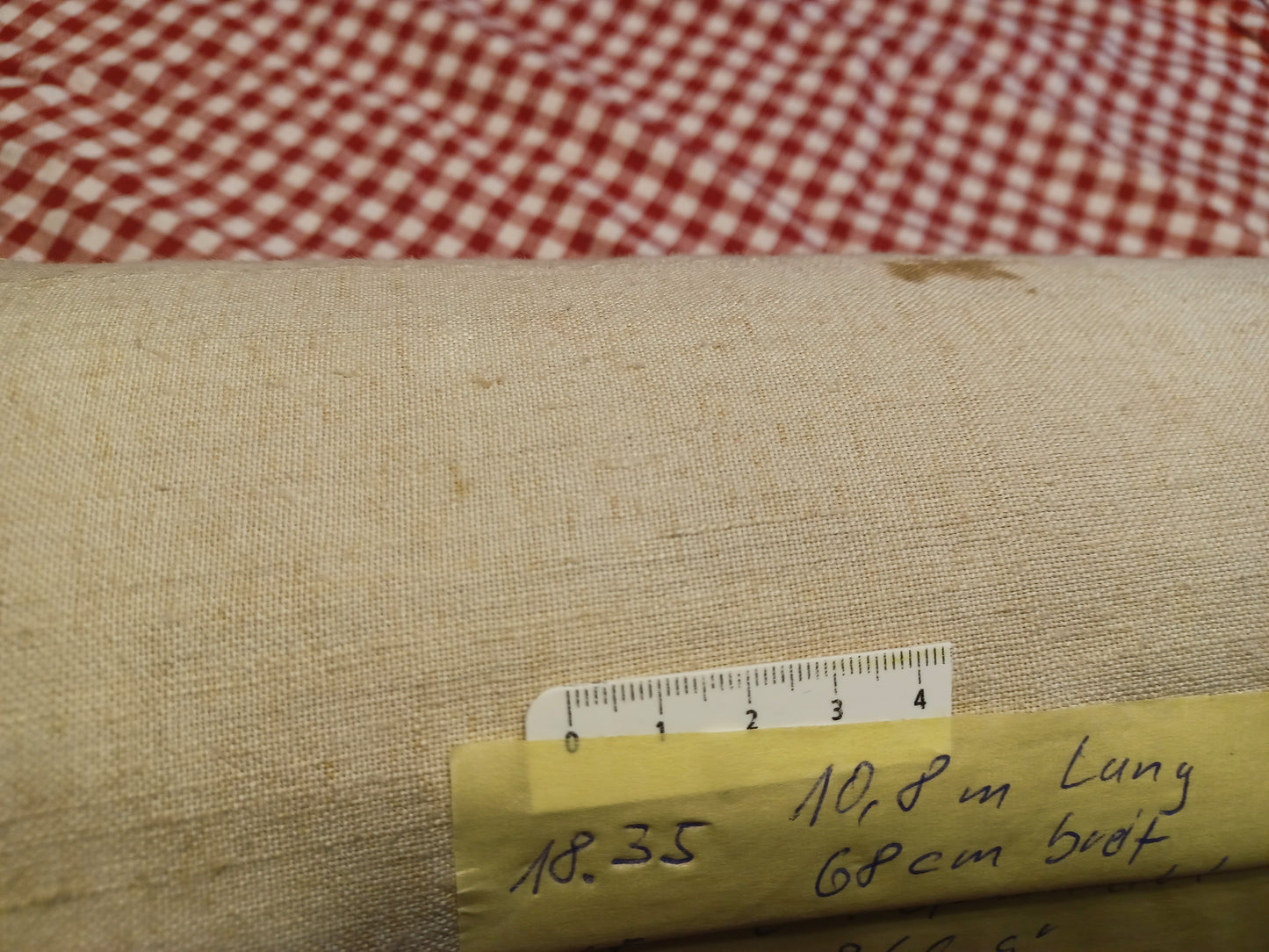 18.35 (10,80m x 0,68m x 0,50mm) Altes Bauern Leinen Landhaus Leinenstoff Leinenballen