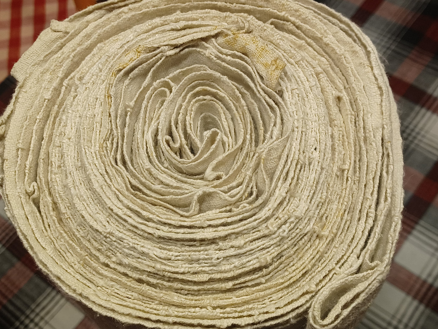 13.22 (10,6m x 0,62m x 0,6mm) Altes Bauern Leinen Landhaus Leinenstoff Leinenballen