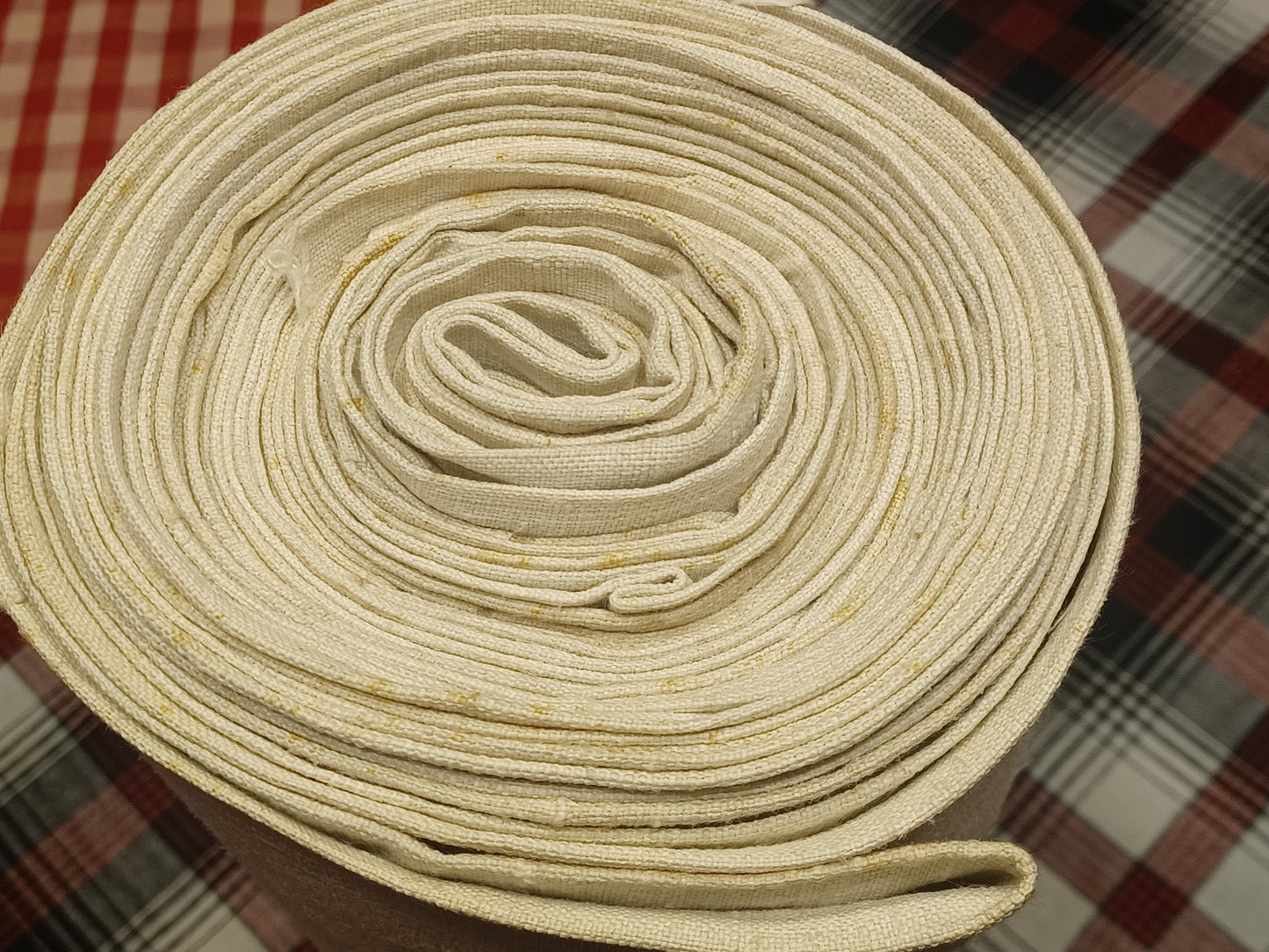13.22 (10,6m x 0,62m x 0,6mm) Altes Bauern Leinen Landhaus Leinenstoff Leinenballen