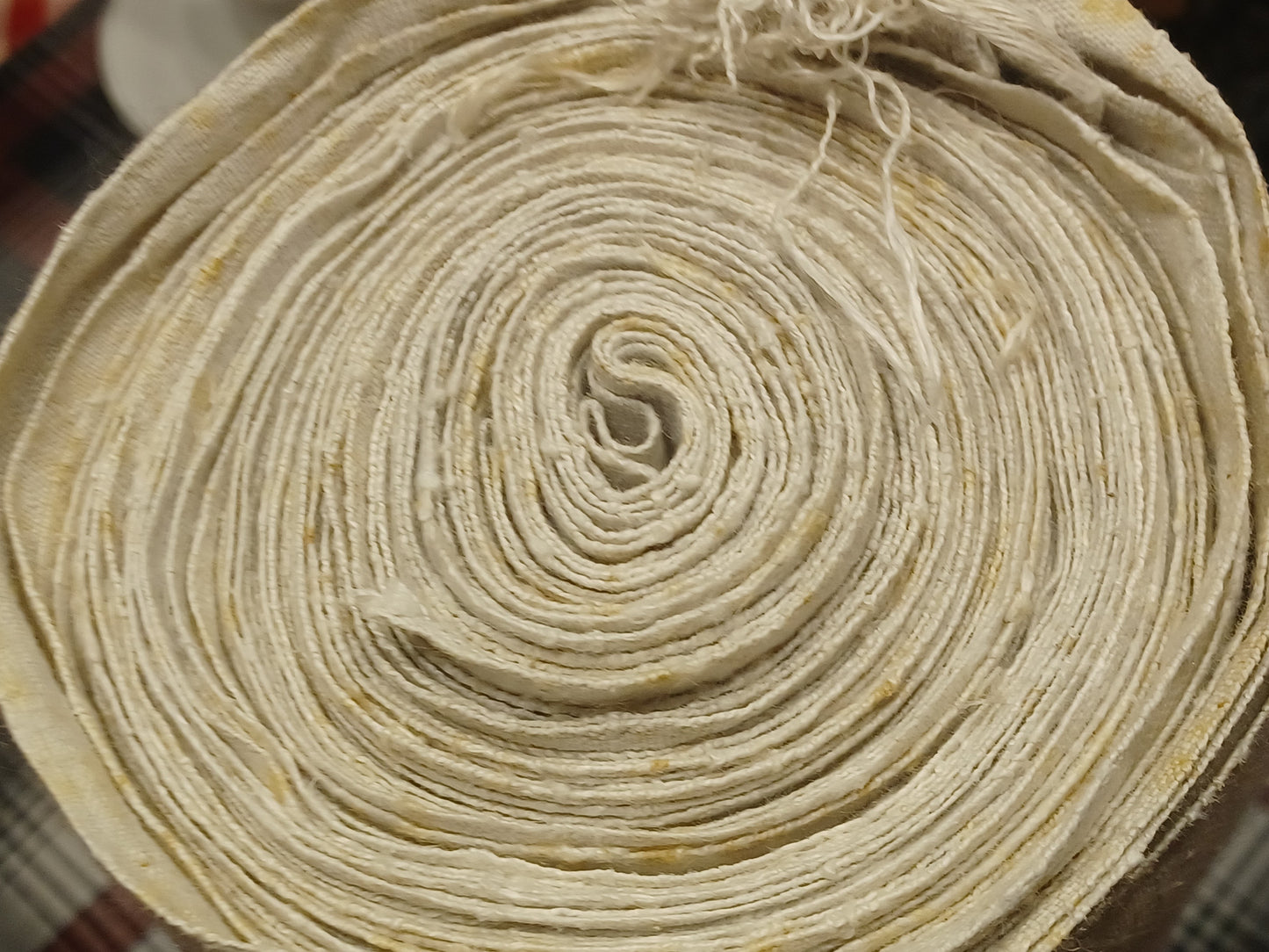 14.20 (9,9m x 0,64m x 0,45mm) Altes Bauern Leinen Landhaus Leinenstoff Leinenballen
