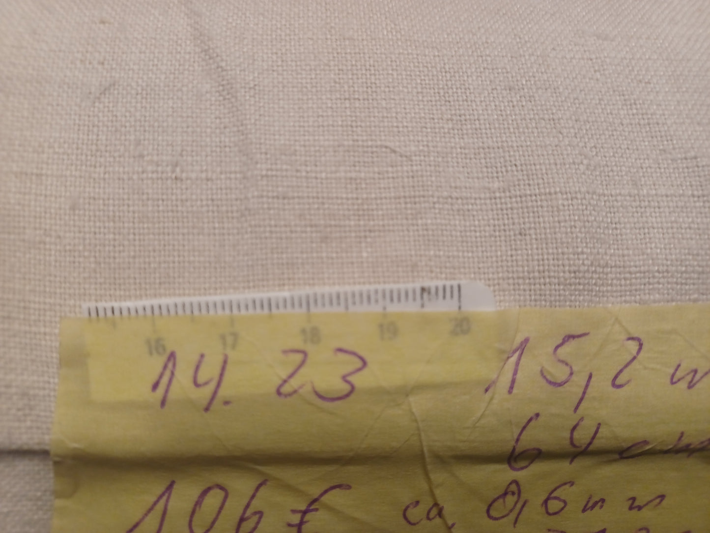 14.23 (15,2m x 0,64m x 0,6mm) Altes Bauern Leinen Landhaus Leinenstoff Leinenballen