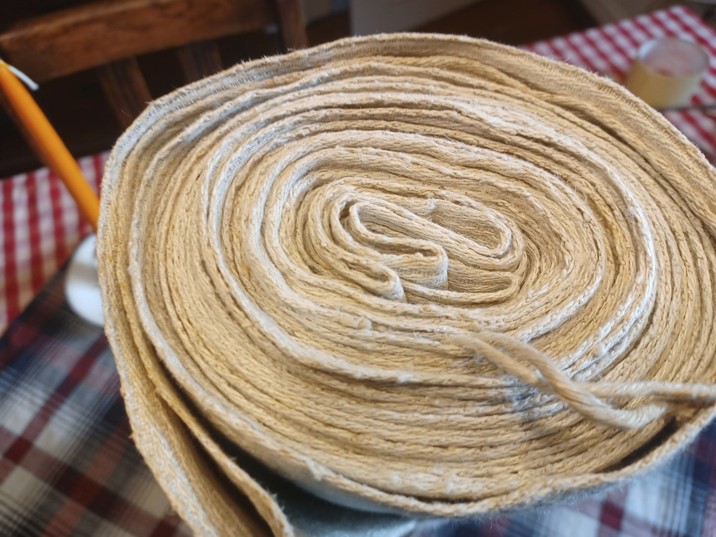 14.03 (10,4m x 0,41m x 0,8mm) Altes Bauern Leinen Landhaus Leinenstoff Leinenballen