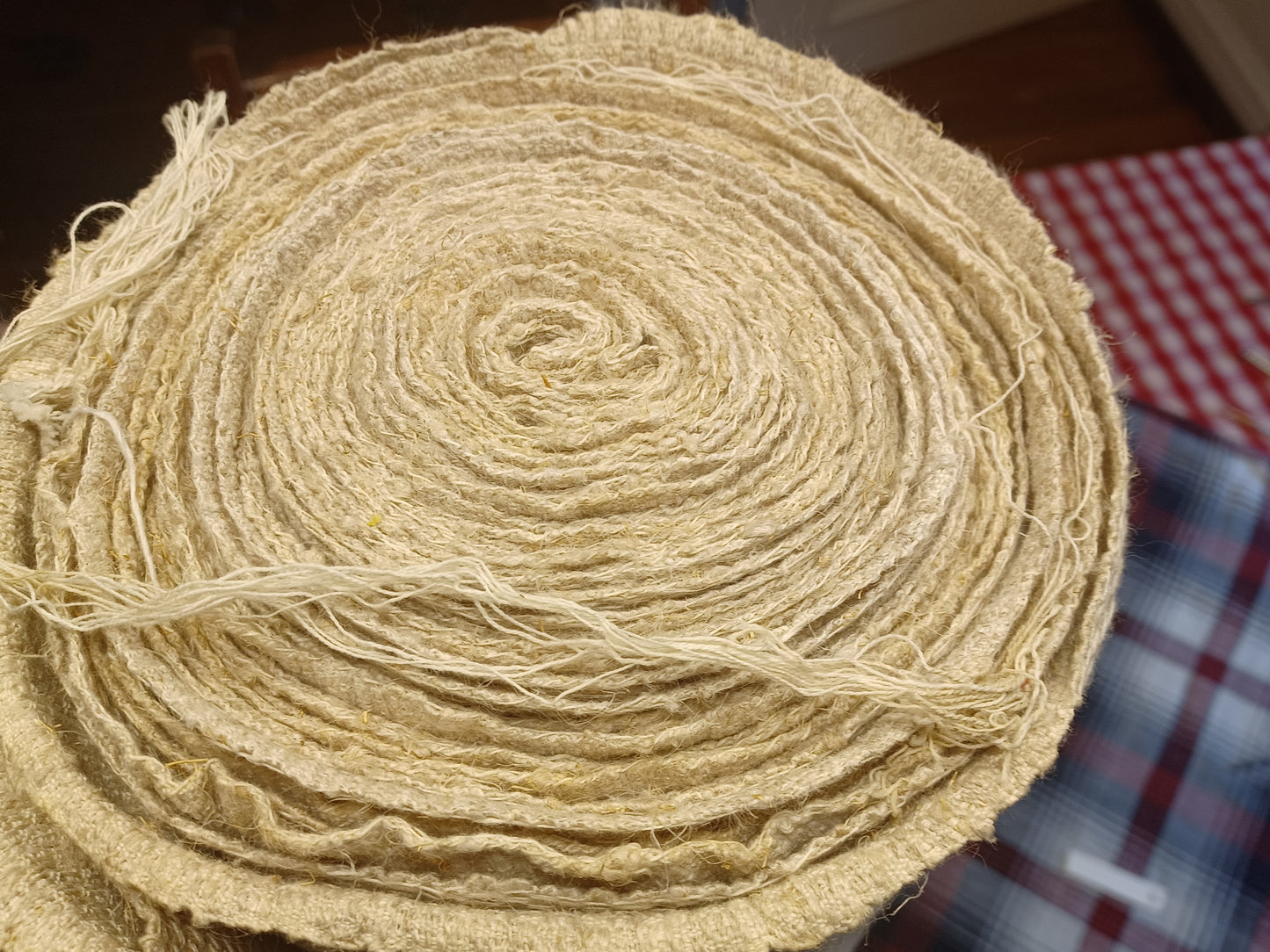 14.27 (17m x 0,51m x 1,0mm) Altes Bauern Leinen Landhaus Leinenstoff Leinenballen