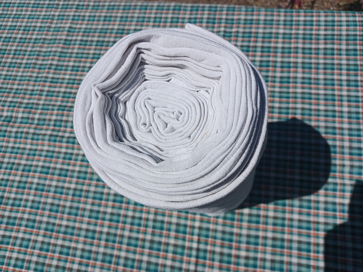 19.62 (10,6m x 0,64m x 0,50mm) Altes Bauern Leinen Landhaus Leinenstoff Leinenballen
