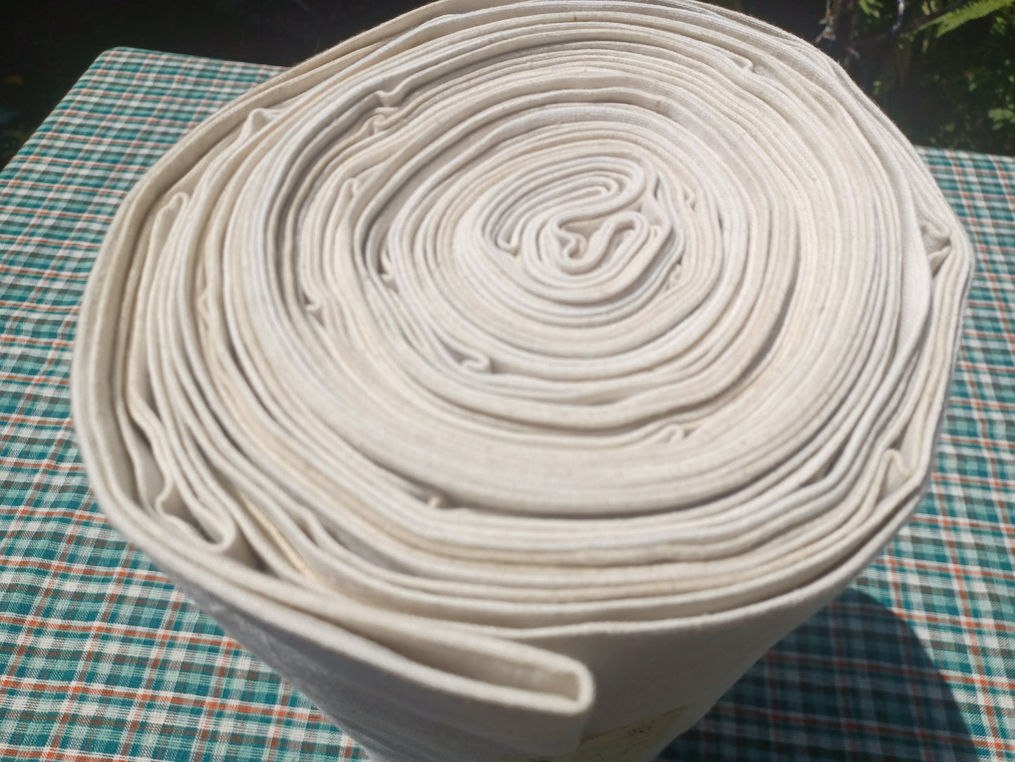 19.79 (19,40m x 0,70m x 0,55mm) Altes Bauern Leinen Landhaus Leinenstoff Leinenballen
