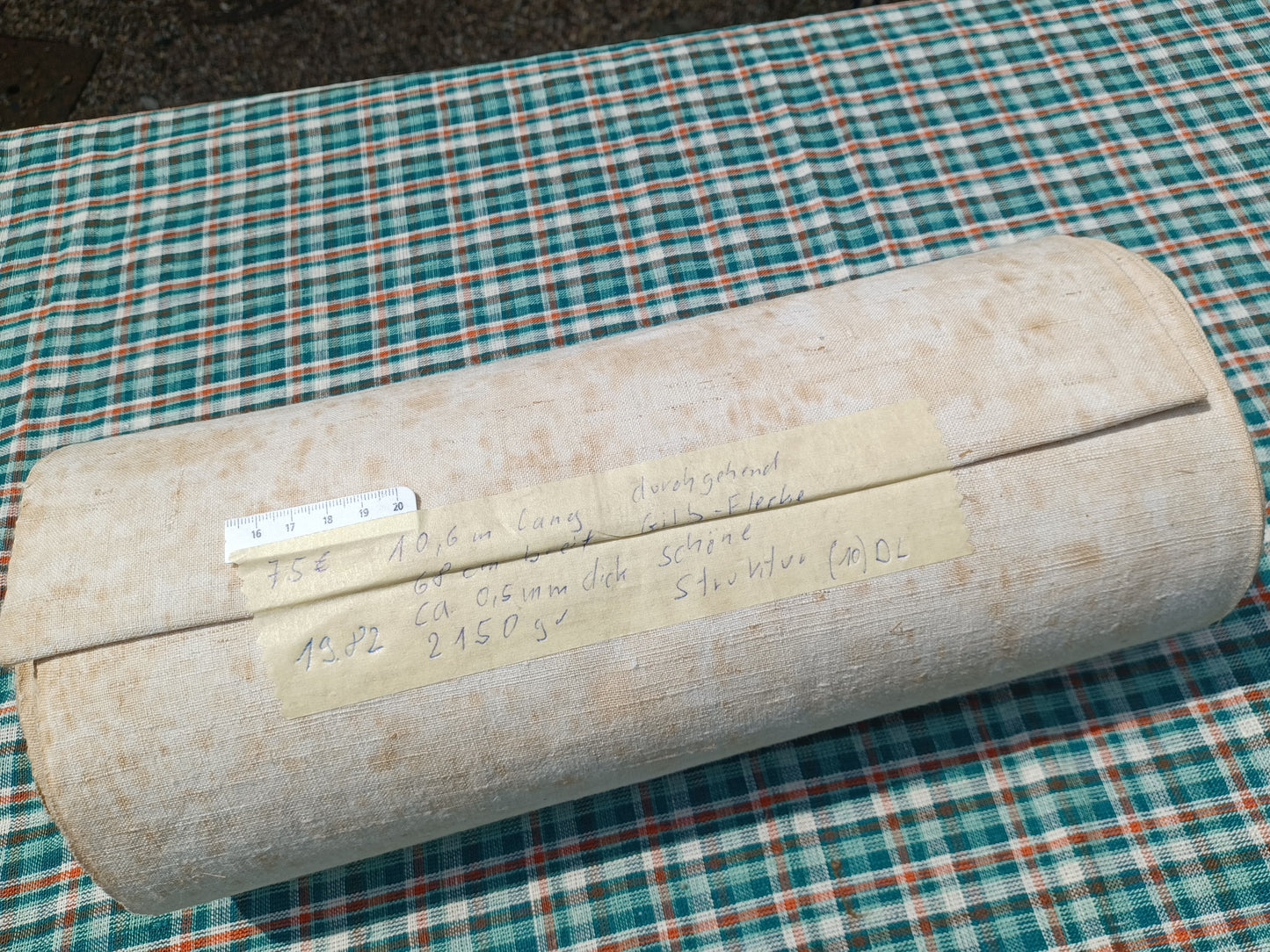 19.82 (10,60m x 0,68m x 0,50mm) Altes Bauern Leinen Landhaus Leinenstoff Leinenballen