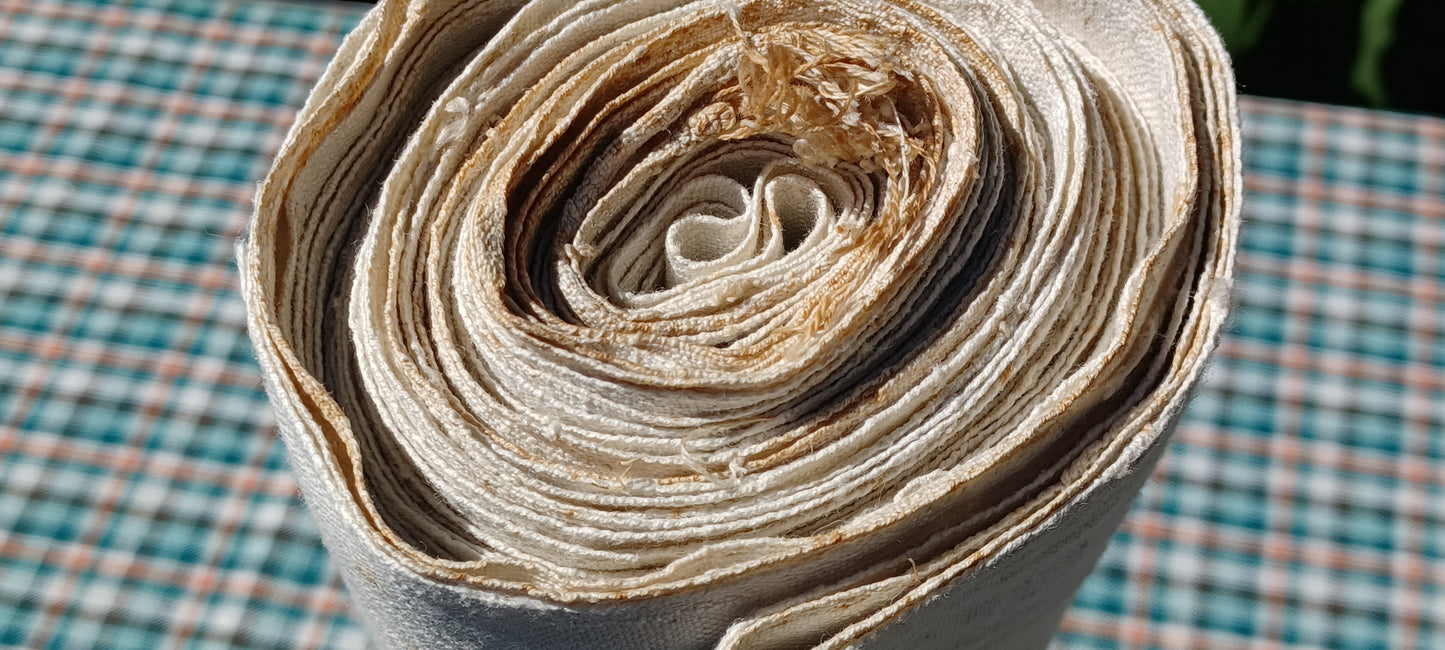 19.89 (5,0m x 0,68m x 0,5mm) Altes Bauern Leinen Landhaus Leinenstoff Leinenballen