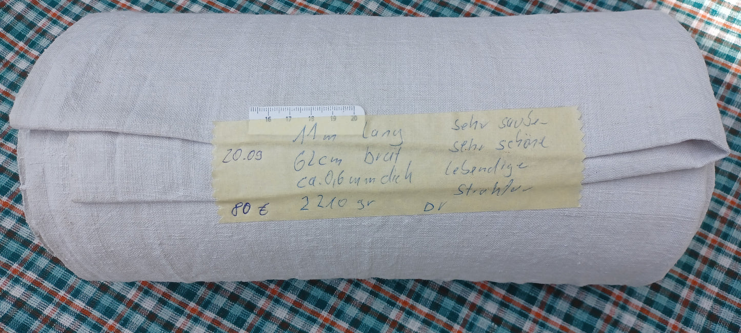 20.09 (11m x 0,62m x 0,6mm) Leinenballen Leinen Landhaus Leinenstoff Bauernleinen