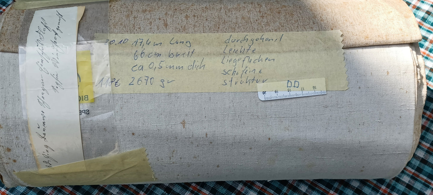 20.10 (17,4m x 0,66m x 0,5mm) Leinenballen Leinen Landhaus Leinenstoff Bauernleinen