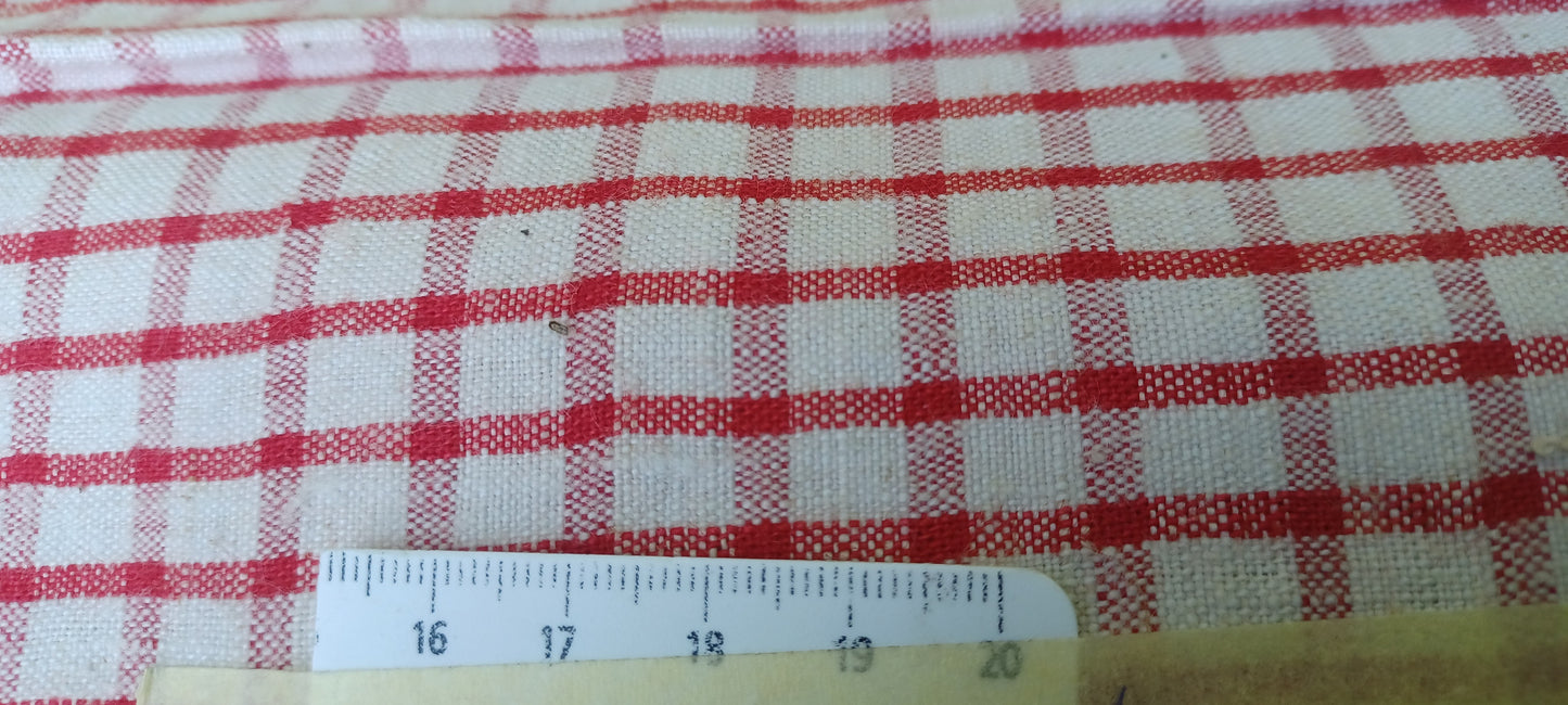 20.26 (29,3m x 0,68m x 0,5mm) Leinenballen kariert Vintage-Leinen Landhaus Leinenstoff Bauernleinen