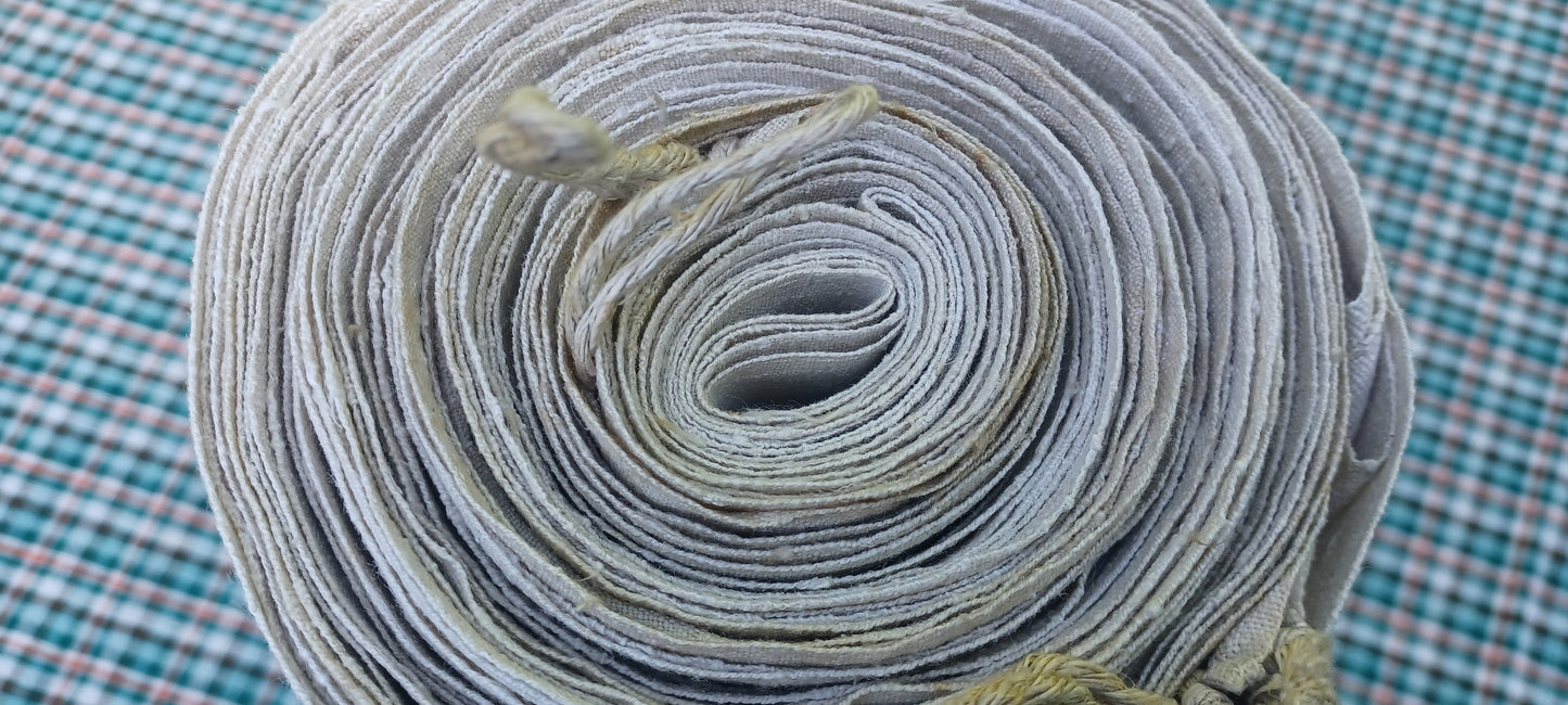 21.08 (9,6m x 0,72m x 0,65mm) Altes Bauern Leinen Landhaus Leinenstoff Leinenballen
