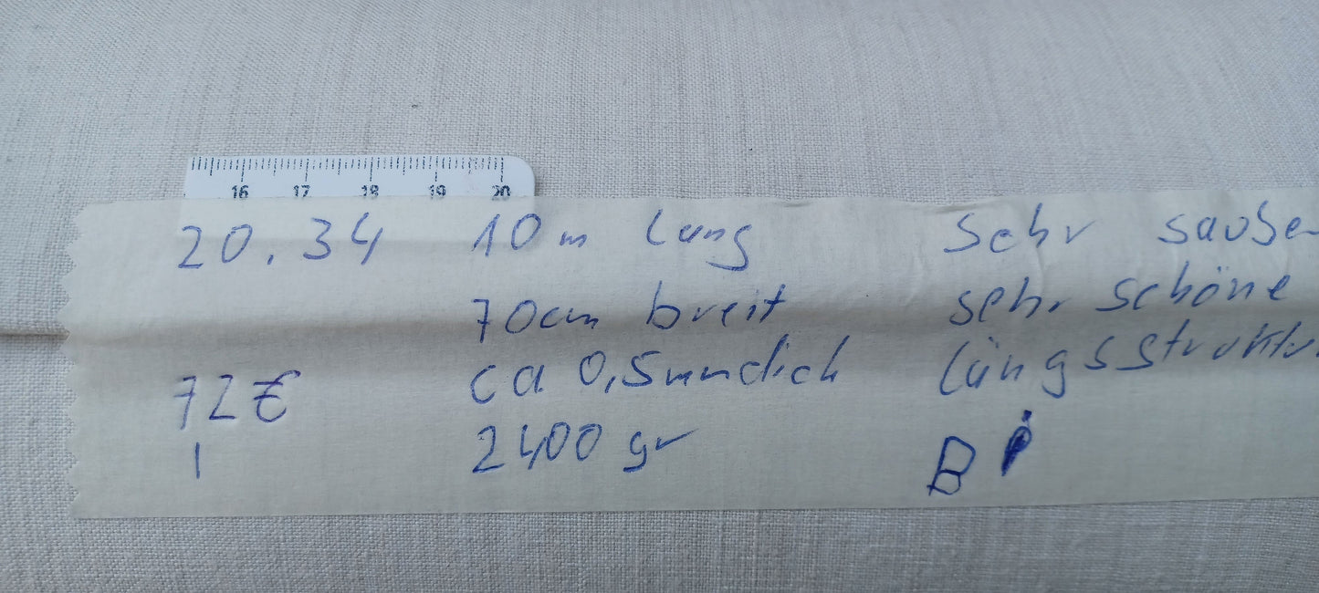 20.35 (10,1m x 0,72m x 0,58mm) Leinenballen Leinen Landhaus Leinenstoff Bauernleinen