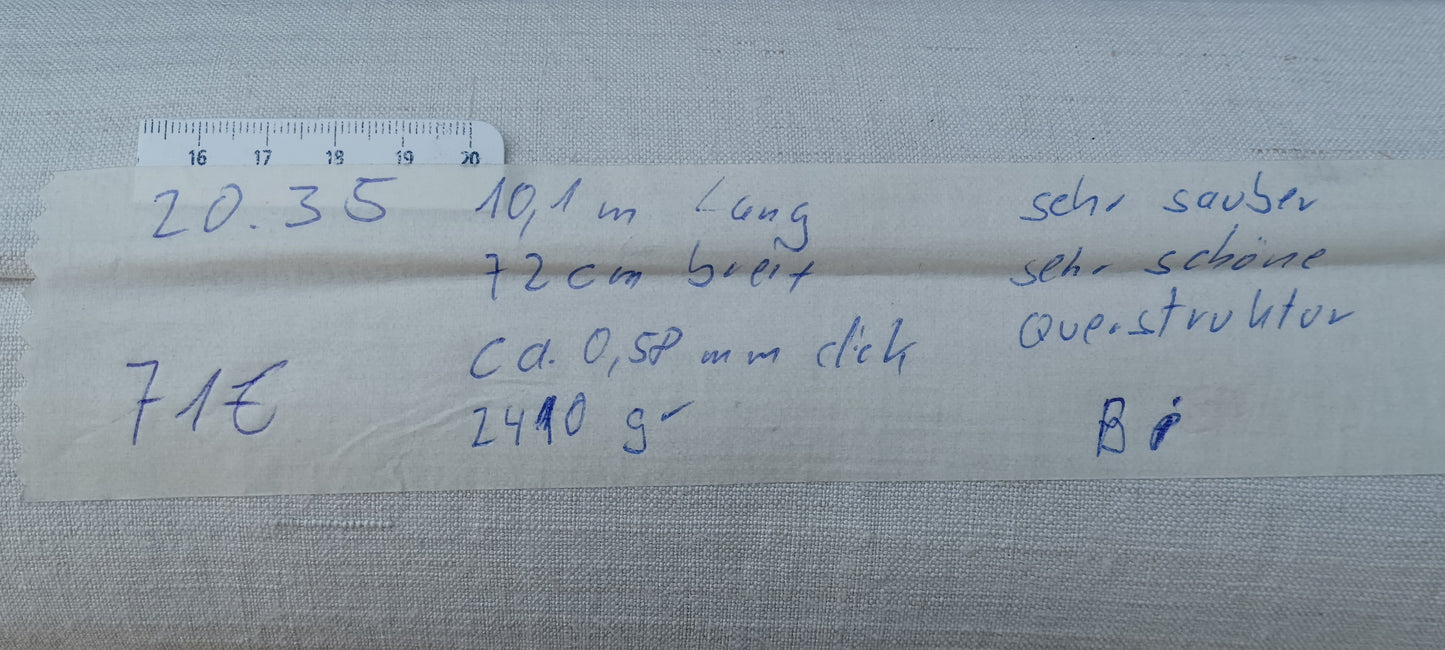 20.35 (10,1m x 0,72m x 0,58mm) Leinenballen Leinen Landhaus Leinenstoff Bauernleinen