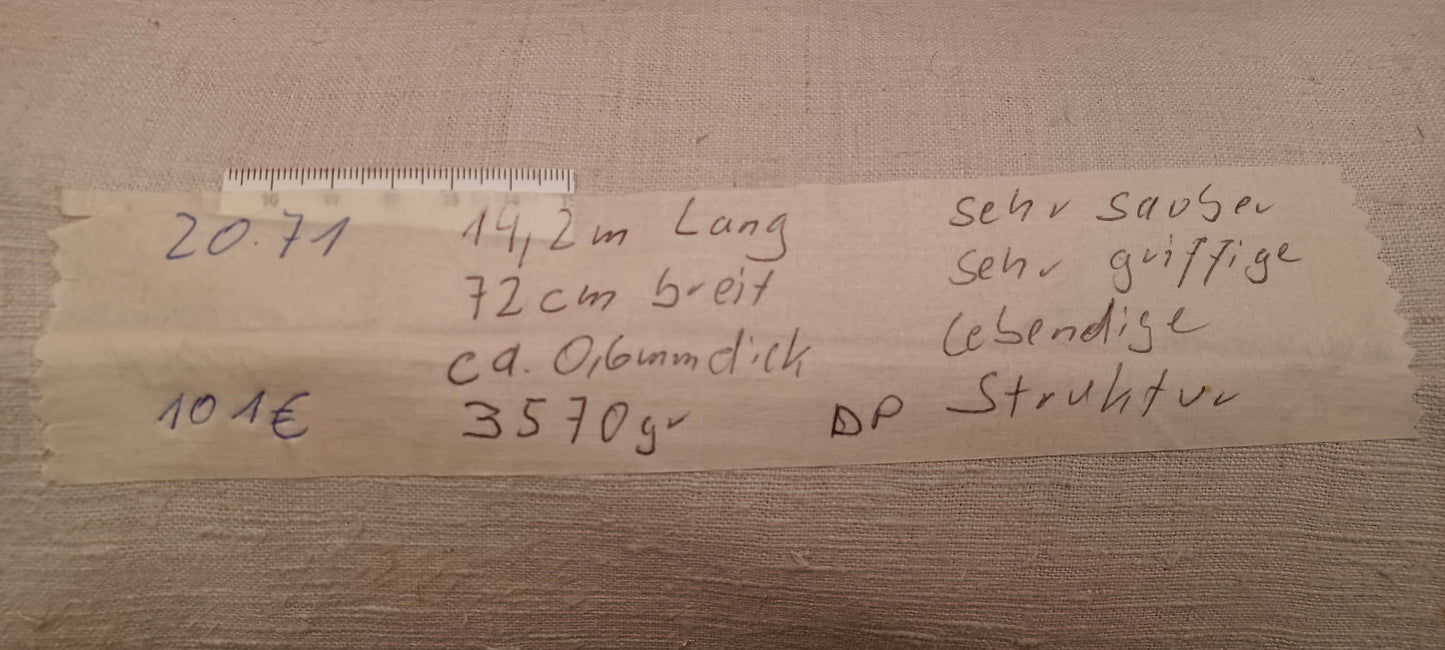 20.72 (11,3m x 0,70m x 0,45mm) Leinenballen Leinen Landhaus Leinenstoff Bauernleinen