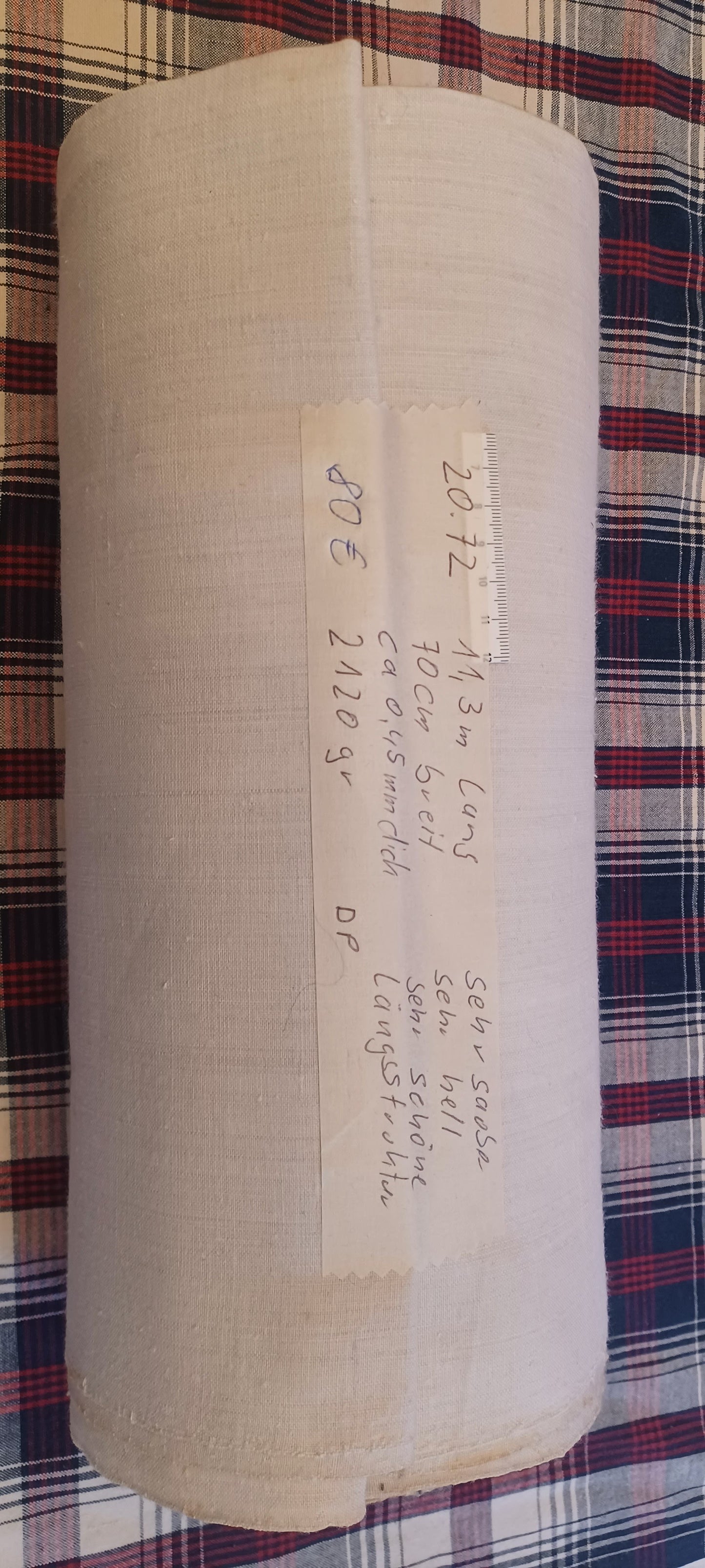 20.72 (11,3m x 0,70m x 0,45mm) Leinenballen Leinen Landhaus Leinenstoff Bauernleinen