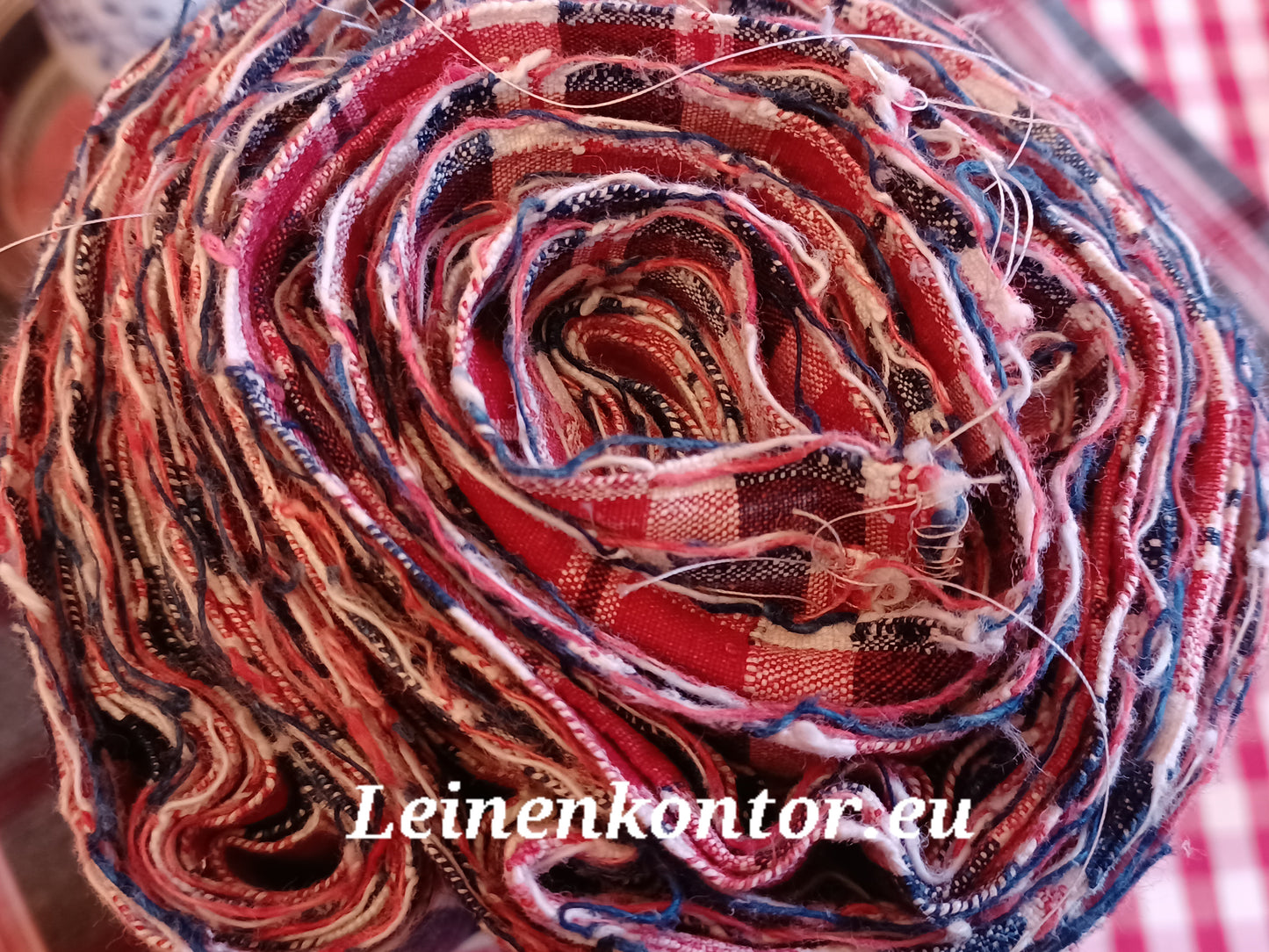22.47 (7,3m x 0,72m x 0,5mm) Leinenballen kariert Vintage-Leinen Landhaus Leinenstoff Bauernleinen