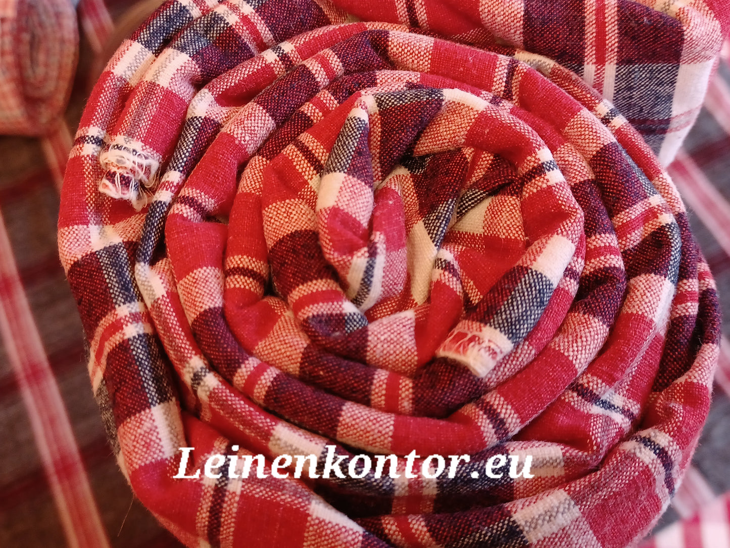 22.47 (7,3m x 0,72m x 0,5mm) Leinenballen kariert Vintage-Leinen Landhaus Leinenstoff Bauernleinen