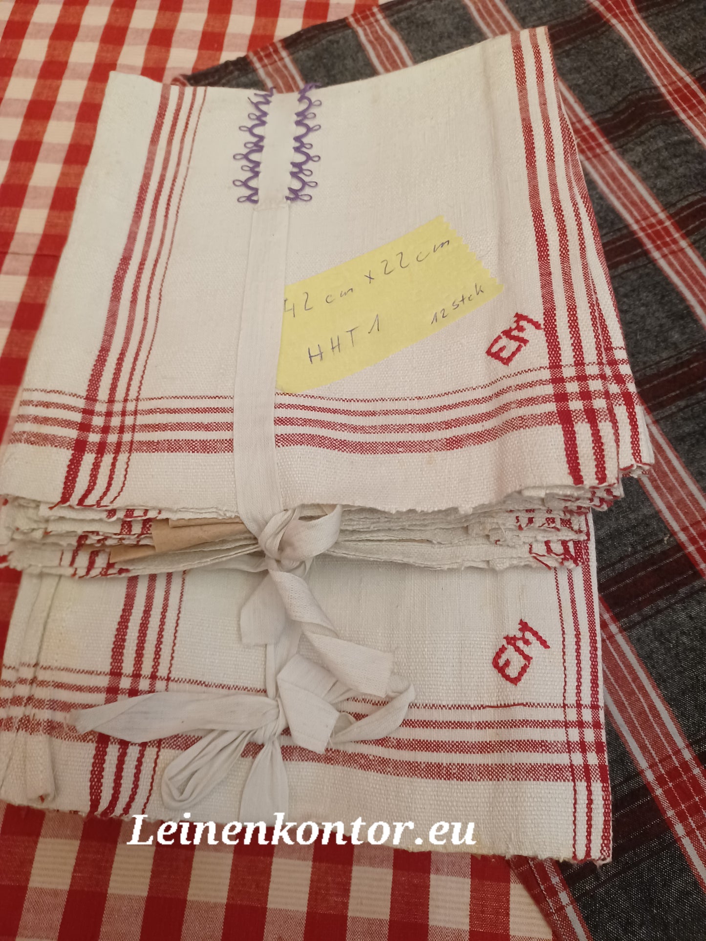 HHT1 (42cm x 22cm) Haushaltstücher Geschirrhandtuch Altes Bauerleinen Landhaus Leinenstoff Leinenhandtücher