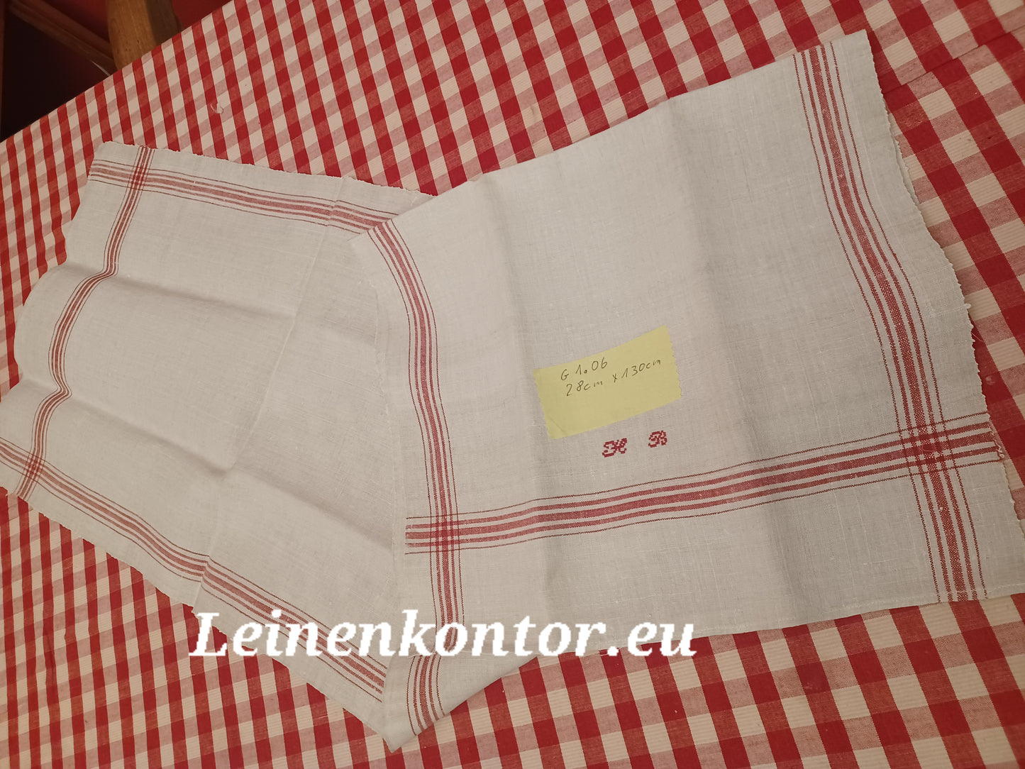 G1.06 (130cm x 28cm) Geschirrhandtuch Altes Bauerleinen Landhaus Leinenstoff Leinenhandtücher