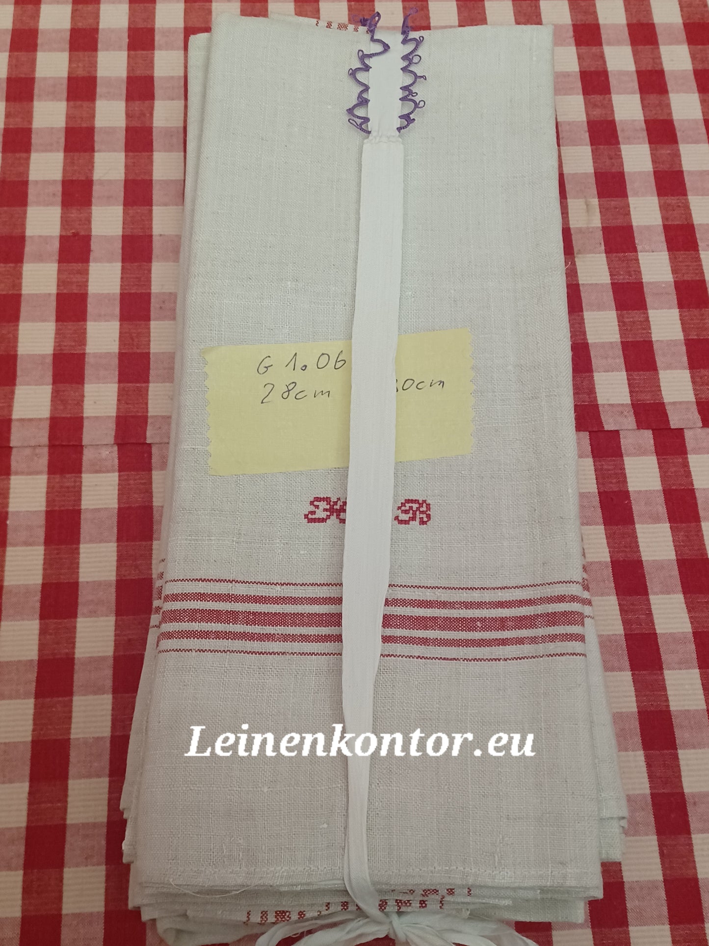 G1.06 (130cm x 28cm) Geschirrhandtuch Altes Bauerleinen Landhaus Leinenstoff Leinenhandtücher