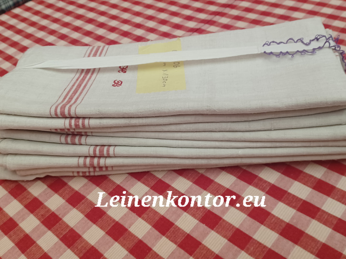 G1.06 (130cm x 28cm) Geschirrhandtuch Altes Bauerleinen Landhaus Leinenstoff Leinenhandtücher