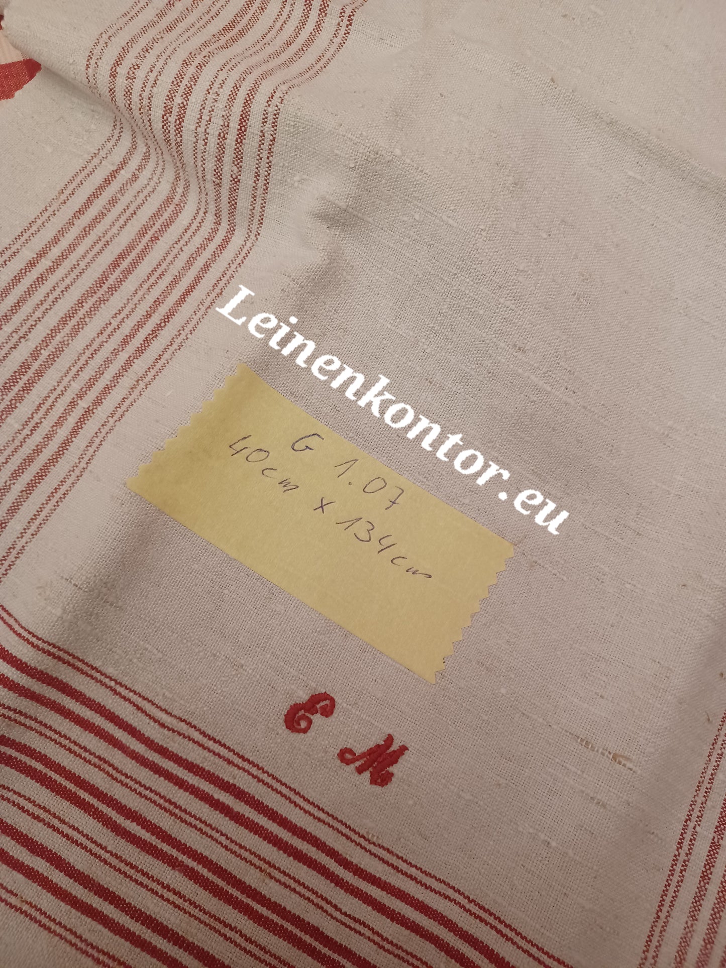 G1.07 (134cm x 40cm) Geschirrhandtuch Altes Bauerleinen Landhaus Leinenstoff Leinenhandtücher