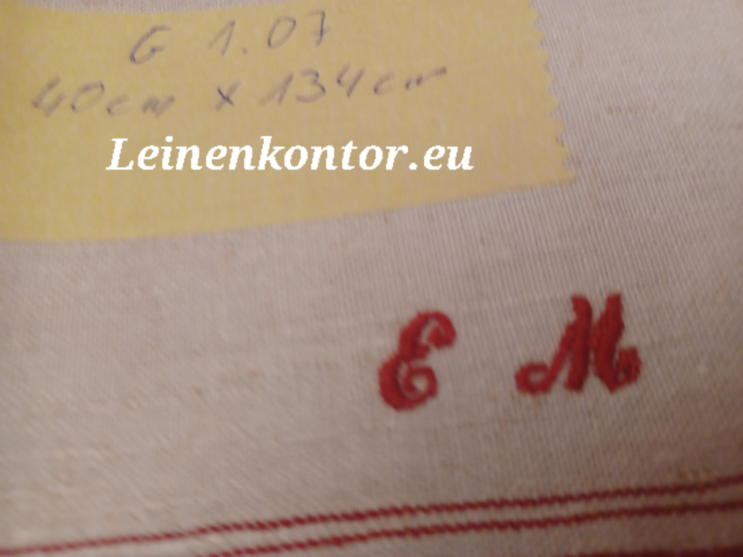 G1.07 (134cm x 40cm) Geschirrhandtuch Altes Bauerleinen Landhaus Leinenstoff Leinenhandtücher