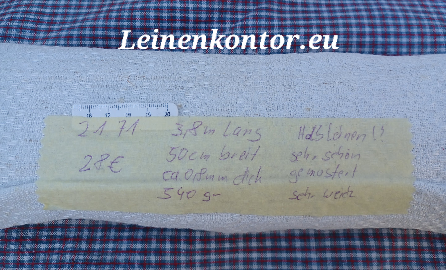 21.71 (3,8m x 0,50m x 0,8mm) Altes Bauernleinen (Halbleinen)Landhaus Leinenstoff Leinenballen