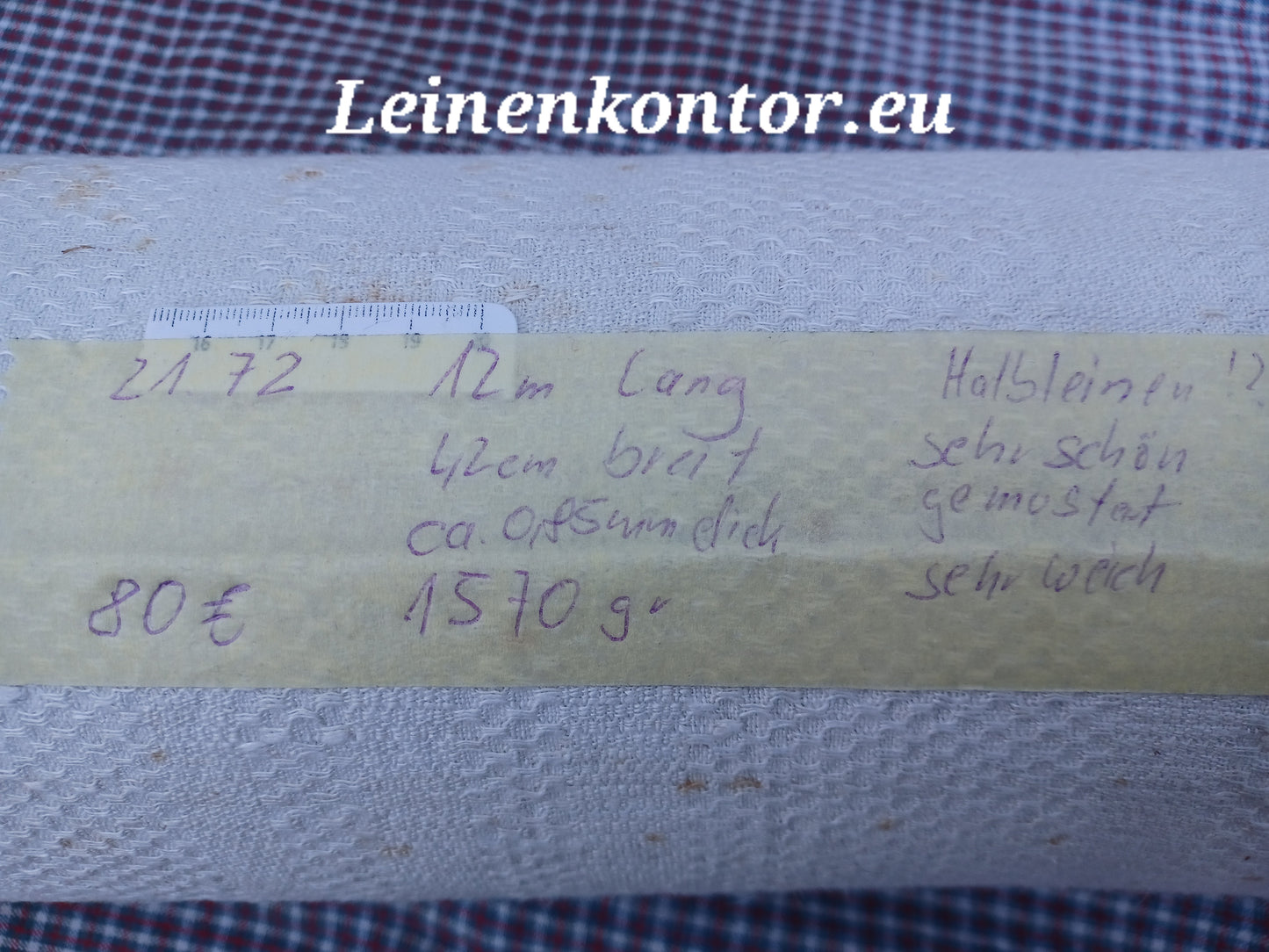 21.72 (12m x 0,42m x 0,85mm) Altes Bauernleinen (Halbleinen)Landhaus Leinenstoff Leinenballen