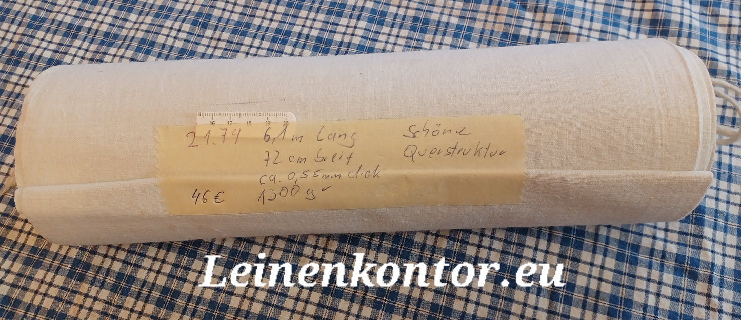 21.74 (6,1m x 0,72m x 0,55mm) Bauernleinen Linnen Leinenballen Leinen Landhaus Leinenstoff