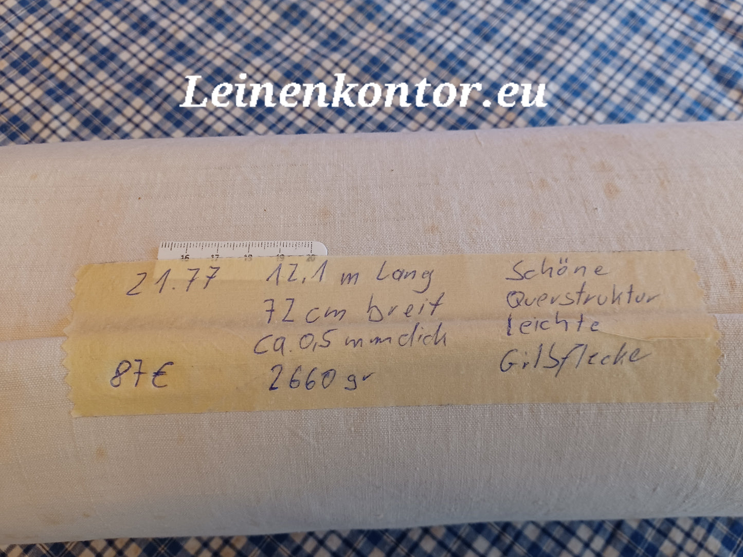 21.77 (12,1m x 0,72m x 0,5mm) Bauernleinen Linnen Leinenballen Leinen Landhaus Leinenstoff