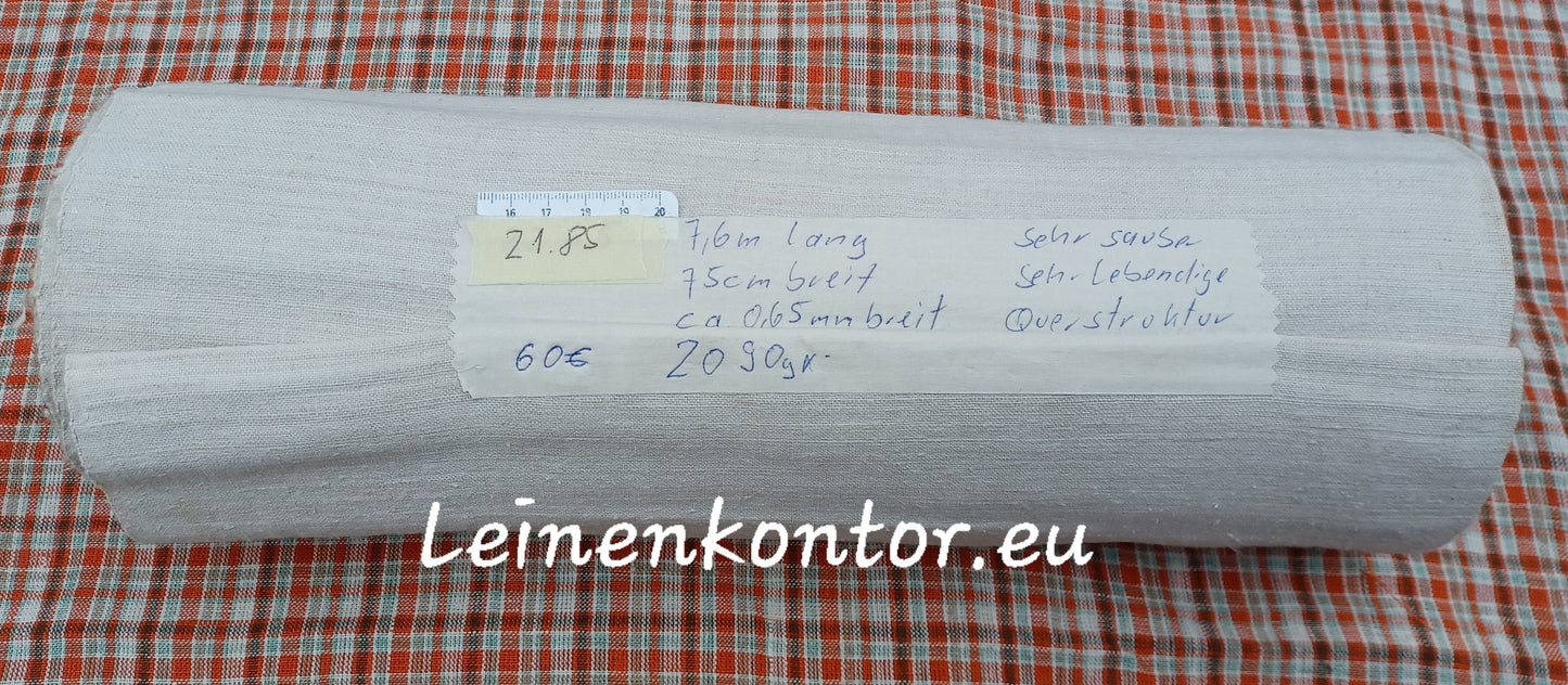 21.85 (7,6m x 0,75m x 0,65mm) Altes Bauernleinen Landhaus Leinenstoff Leinenballen