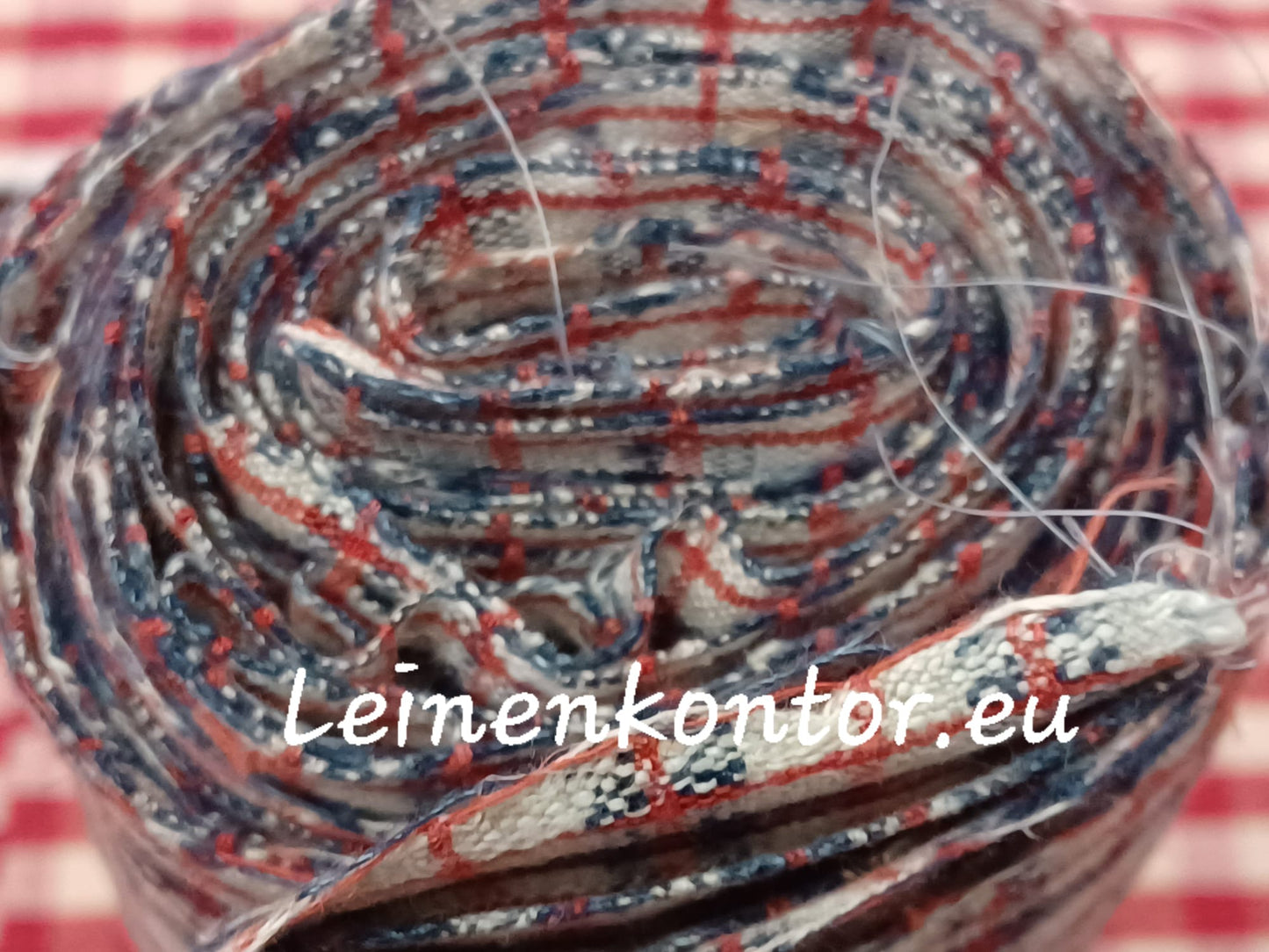 22.06 (3,6m x 0,80m x 0,6mm) Leinenballen kariert Vintage-Leinen Landhaus Leinenstoff Bauernleinen