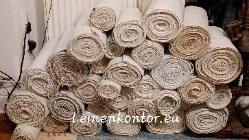 24.51 (6,7m x 0,41m x 0,55mm) Handtuchleinen Altes Bauernleinen Landhaus Leinenstoff Leinenballen