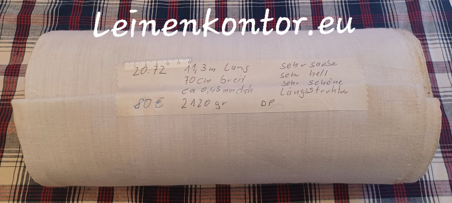 20.72 (11,3m x 0,70m x 0,45mm) Leinenballen Leinen Landhaus Leinenstoff Bauernleinen