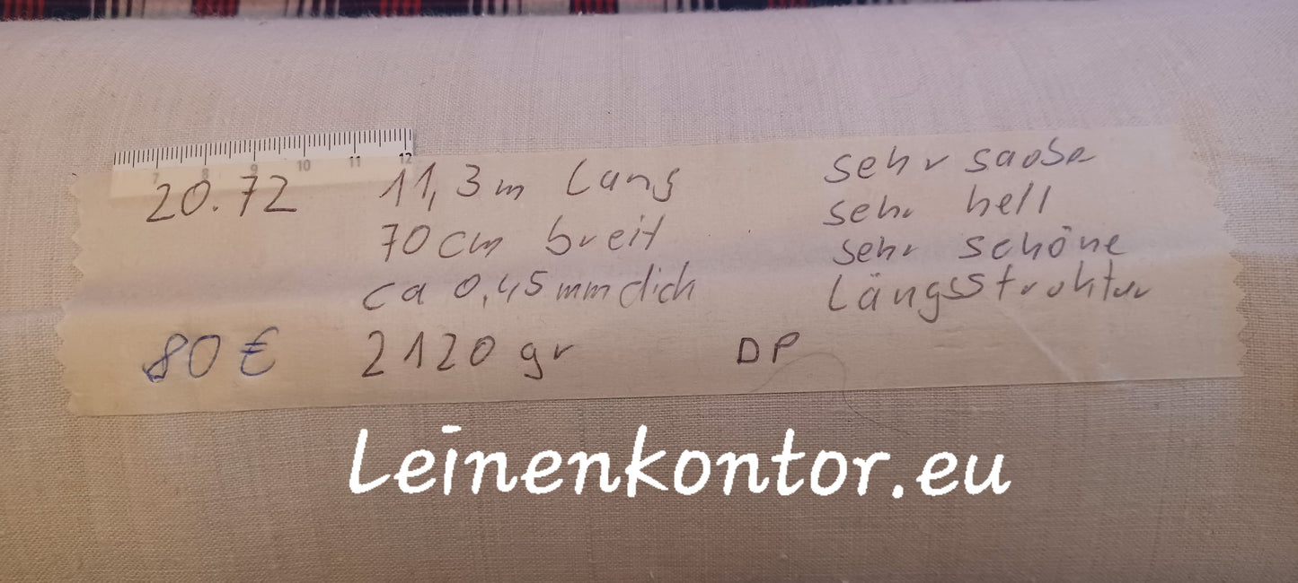 20.72 (11,3m x 0,70m x 0,45mm) Leinenballen Leinen Landhaus Leinenstoff Bauernleinen