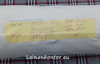 24.16 (15,3m x 0,72m x 0,35mm, 1820gr) Halbleinen Landhaus Leinenstoff Leinenballen