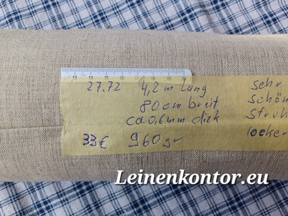 27.72 (4,2m x 0,80m x 0,6mm) Altes Bauernleinen Landhaus Leinenstoff Leinenballen
